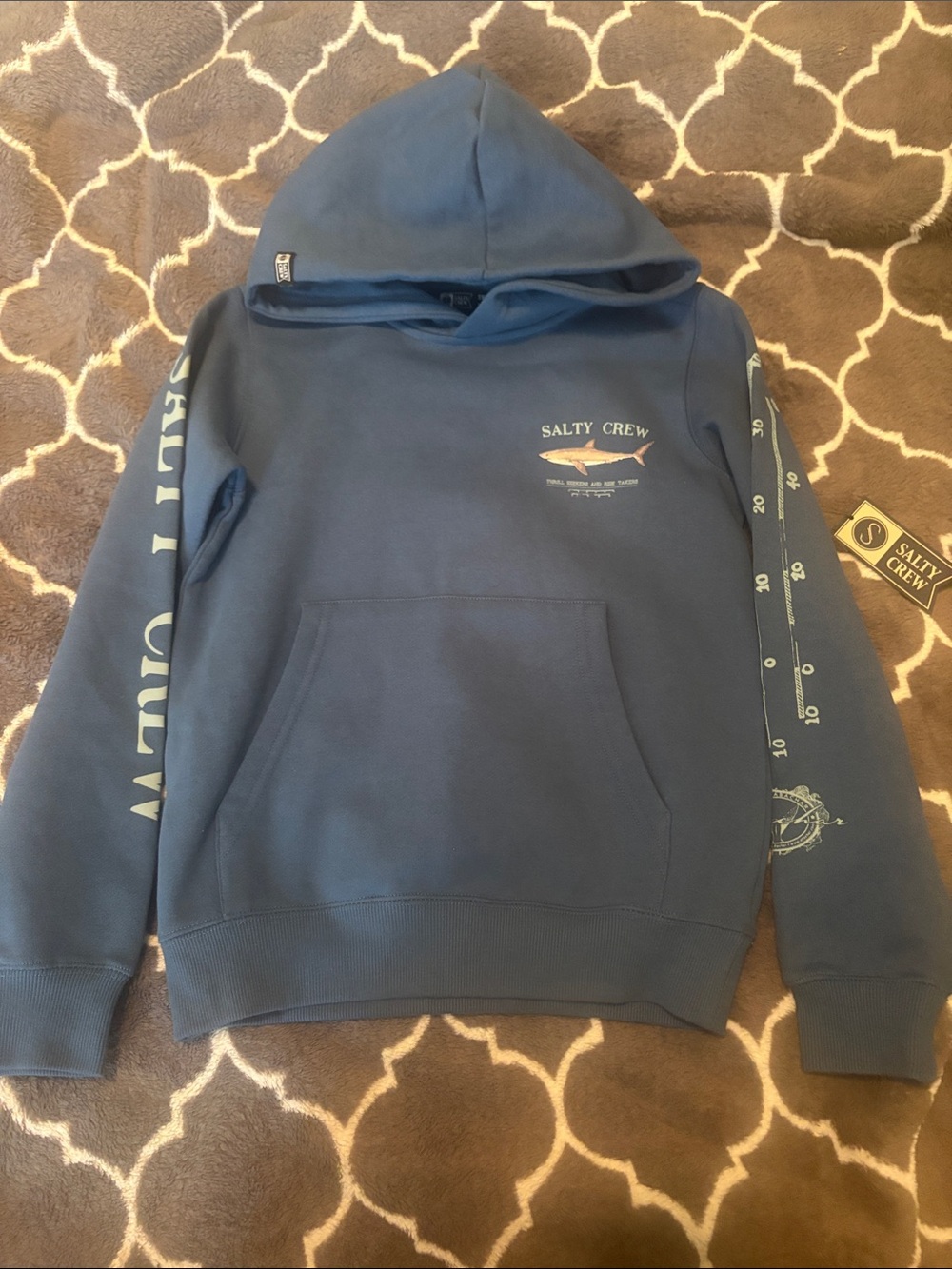 Salty Crew Kids Blue Hooded Pullover